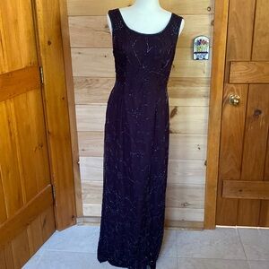 Scala gown and matching duster, royal blue  with beading